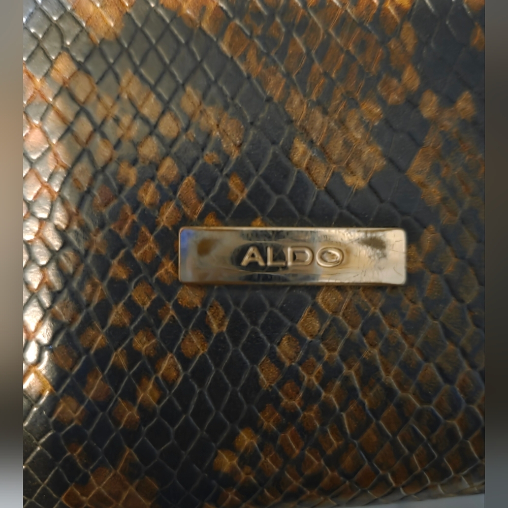 Aldo Brown Snakeskin Crossbody | Clutch Bag - Picture 6 of 8